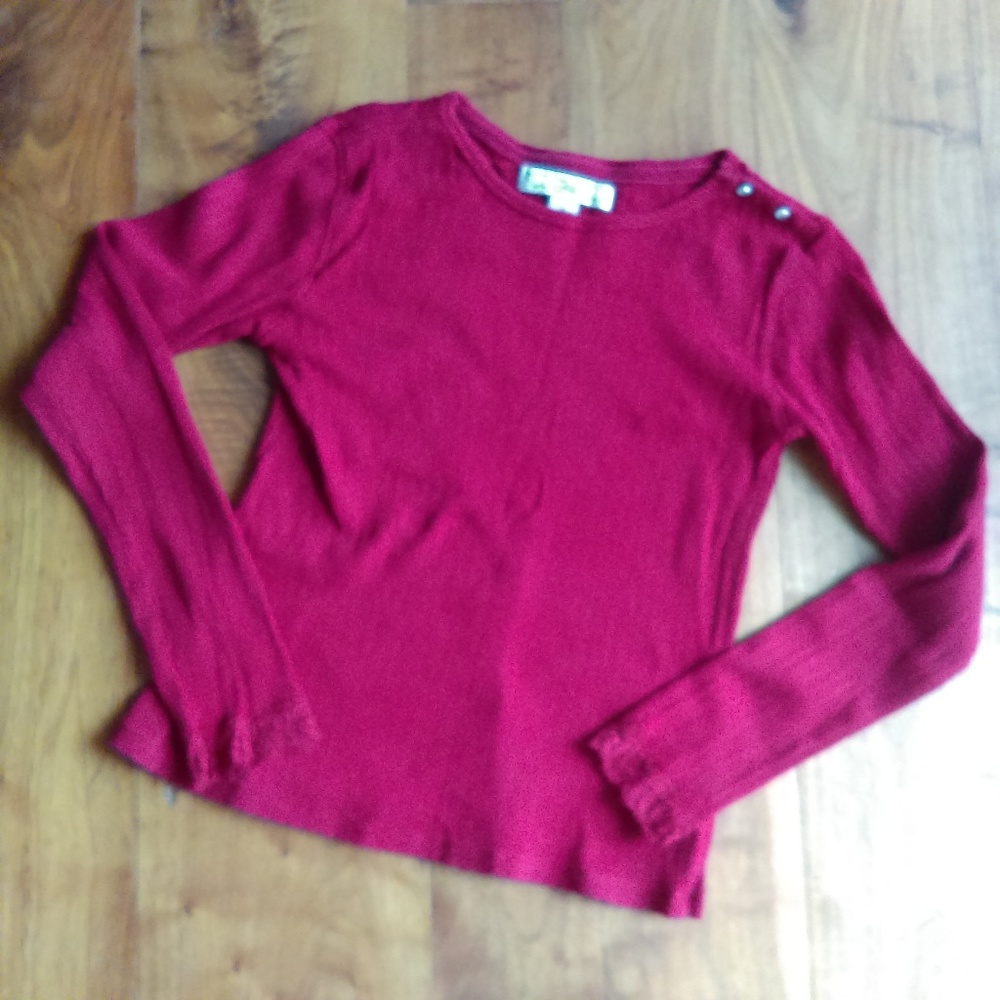 Gap Kids red shirt with decorative crystal buttons